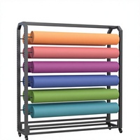 Présentoir mobile en métal pour échantillons de tissus, cuir, soie, nappes, rouleaux de moquette et matériaux textiles