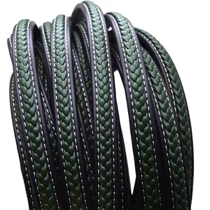 REAL BESTXY Flat Leather Cord Braid Pattern Rope Jewelry Findings Accessories Fashion Jewelry Making Bracelet Materials leather