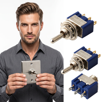 Interrupteurs à bascule momentanés SZGOZIE Mini ON-OFF-ON 6A125V MTS-103 3 broches 3 positions en laiton pour équipement électrique
