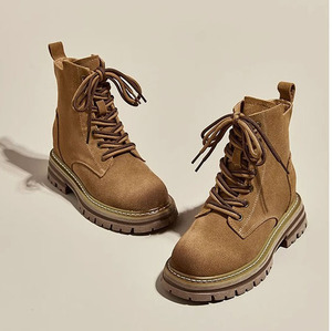 Botas Cortas de Mujer de Cuero Genuino Estilo Retro para Otoño Invierno 2026, Botas Vaqueras Occidentales con Plataforma y Tacón Alto - Product Image 4