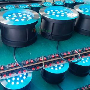 Nouvelle tendance : Éclairage <span class=keywords><strong>LED</strong></span> subaquatique 18 <span class=keywords><strong>LED</strong></span> RGBW pour piscines en béton, IP68, DC24V, multicolore, pour écoles et universités - Product Image 5