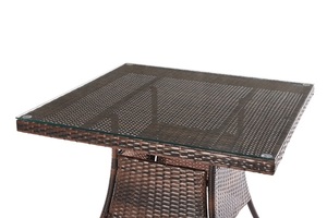 Ensemble <span class=keywords><strong>table</strong></span> <span class=keywords><strong>basse</strong></span> de jardin, solide, en plastique, balcon, <span class=keywords><strong>rotin</strong></span>, extérieur, métal - Product Image 2
