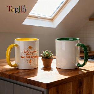 <span class=keywords><strong>Taza</strong></span> de 11 oz <span class=keywords><strong>con</strong></span> Doble Color y Borde en Contraste, Personalizable <span class=keywords><strong>con</strong></span> Logotipo e Impresión de Fotos, Recubierta para Sublimación, Regalo Personalizado - Product Image 3