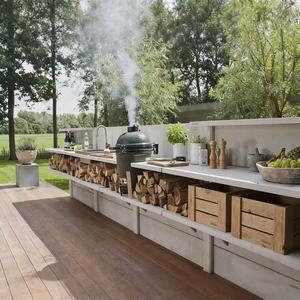 Grill d'extérieur pour <span class=keywords><strong>porc</strong></span>, agneau et viande, machine à rôtir, barbecue villa, îlot barbecue <span class=keywords><strong>de</strong></span> jardin, plan <span class=keywords><strong>de</strong></span> travail avec évier - Product Image 5