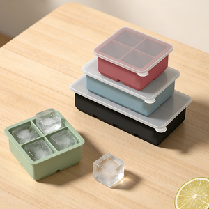 <span class=keywords><strong>Bac</strong></span> à glaçons en silicone souple, plusieurs tailles et couleurs, glaçons faciles à démouler, antiadhésif, congélation rapide pour les boissons d'été - Product Image 1