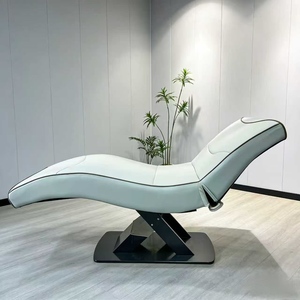 New High-End Modern Leather Beauty Bed for Salons <b>Adjustable</b> S-Shaped Eyelash & Nail Art Bed Face Washing Ear Picking Features - Product Image 3