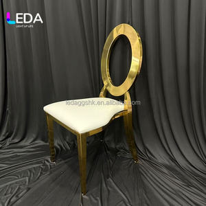 Sillas Apilables LEDA de Acero Inoxidable Dorado para Eventos al Aire Libre, Bodas, Banquetes y Fiestas en Hoteles de Lujo - Product Image 6