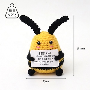 Abejas de Apoyo Emocional, Abejas Tejidas a Crochet Positivas con Tarjeta Incluida, Lindos Animales Tejidos a Mano, Regalos Divertidos para Amigos y Colegas - Product Image 3