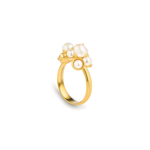 Pearl <b>Ring</b> 316L Stainless Steel PVD Gold Plating Sustainable Resistant Jewelry For Women Fashion Accessory - Product Image 2