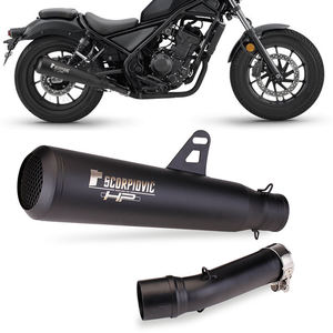 Sistema de Escape Deslizable de Acero Inoxidable con Tubo de Conexión Central para <span class=keywords><strong>Honda</strong></span> CM300/CMX500 <span class=keywords><strong>Rebel</strong></span> 300/500 - Personalizado Directo de Fábrica - Product Image 4