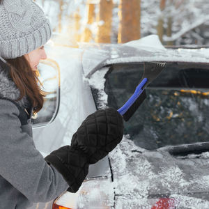 Gant de déneigement robuste avec manche extensible, brosse anti-rayures, grattoir à glace pour pare-brise de voiture - Product Image 6