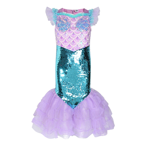 Vestido de Cosplay de Princesa Sereia para Meninas, Fantasia de Natal de TV e Cinema, Vestido de Poliéster para Crianças, Tamanho Personalizado - Product Image 2
