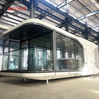 Wecare 40ft Solar Powered Smart Capsule Space Cabin Tiny House Space Capsule House avec remorque