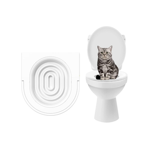 Eco-Friendly Easy Clean Round Plastic <b>Cat</b> Toilet Seat Trainer with 20L Inner Space - Product Image 1