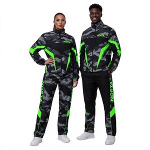 Custom LOGO Men's Track Suit Set <b>Camouflage</b> Zipper <b>Jacket</b> and Pants Racing Windbreaker Suit Swishy Nylon Wholesale Supplier - Product Image 1
