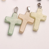 Offre Spéciale cristal naturel guérison croix forme améthyste Rose Quartz Lapis Agate Turquoise bijoux à bricoler soi-même pendentif