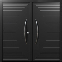 Porte de sécurité contemporaine à double battant avec quincaillerie haut de gamme – Fournisseur de production sur mesure