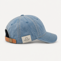 Casquette de baseball en jean personnalisable avec logo, en coton délavé vintage, non structurée, 6 panneaux, visière incurvée, ajustable, unisexe, style décontracté, casquette de papa sportive