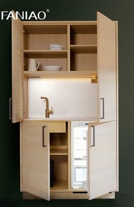 Tùy chỉnh melamine tủ bếp bếp nhỏ tất cả trong một mini nhà bếp cho căn hộ và khách sạn - Product Image 5