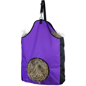 Slow Feed Hay Bag Oxford Fabric Portable Out Hole Reduce Farm Supplies Outdoor Horse Riding Feeder Bag Equestrian Supplies