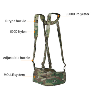 Gilet tactique camouflage compatible MOLLE en nylon, harnais réglable pour entraînement extérieur et chasse - Product Image 3