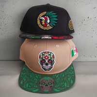 Gorra Snapback Personalizada de 6 Paneles con Corona Estructurada, Bordado Frontal y Estampado Maya, Visera Plana, Gorras Bordadas, Venta al por Mayor