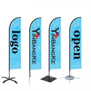 Low Moq Custom Groothandel Vliegende Strandvlag Banner Promotionele Reclame Wind Outdoor Custom Veren Vlaggen