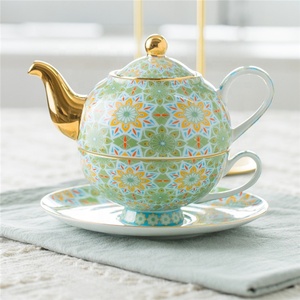 Set da Tè Pomeridiano Turco Arabo in Porcellana, Teiera e Tazza con Piattino in Bone China per Una Persona - Product Image 4