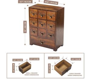 Catalogue de cartes de bibliothèque bois <span class=keywords><strong>petite</strong></span> armoire de curiosité rétro organisateur de rangement apothicaire <span class=keywords><strong>tiroir</strong></span> commode fil pièce étagère de cartes à collectionner - Product Image 3
