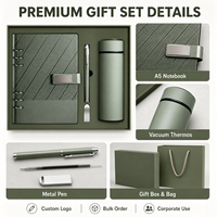 Libreta de Anillas A5 3 en 1 con Logotipo Personalizado, Bolígrafo Metálico, Taza Térmica al Vacío, con Caja de Regalo y Bolsa, para Regalos Empresariales a Clientes y Empleados