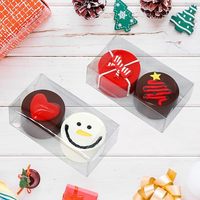 Boîtes en plastique transparentes miniatures pour macarons, chocolats, Oreo, bonbons, bretzels, brownies et boules de malt – Idéales pour les fêtes et les cadeaux de mariage