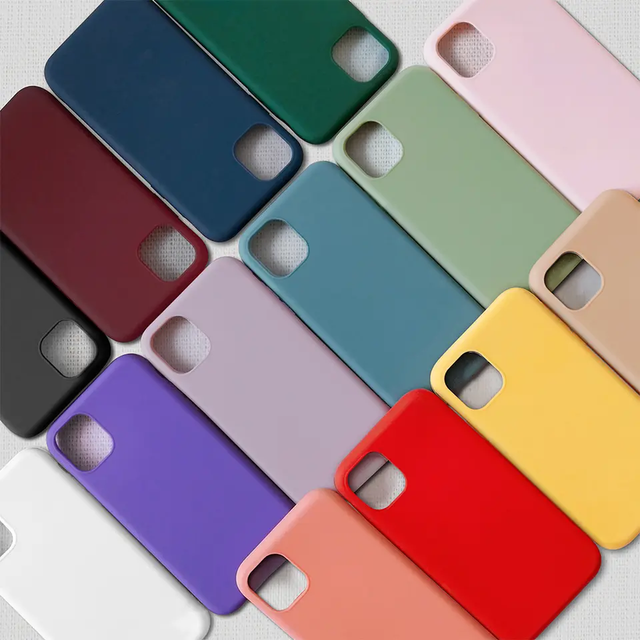 High Quality Colorful Matte Soft Silicone Oem Phone Case Thickness Customizable Logo Phone Case With Camera Protection