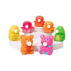 Jouet anti-stress en TPR en forme d'animaux, à presser, qui éjecte des bulles et émet des sons, pour la décompression, vente en gros - Product Image 1