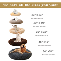 Fausse fourrure confortable lavable doux beignet chien chat lit pour grand chien chaud rond personnalisé apaisant moelleux en peluche chien lit