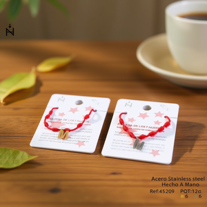 Bracelet en acier inoxydable à sept nœuds avec lettre M, fait main, cadeau unisexe - Product Image 3