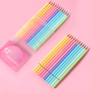 Ensemble de crayons de couleur en bois de pin huilé Macaron 12 couleurs, pastel spécial non toxique EN71-1/2/3 <span class=keywords><strong>Brutfuner</strong></span> 3.0mm, ensemble cadeau d'art pour enfants - Product Image 5
