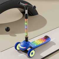 Trottinette pliable à 3 roues Tianxing Factory pour enfants, avec lumières LED clignotantes, hauteur réglable, roues en PU, pour garçons et filles