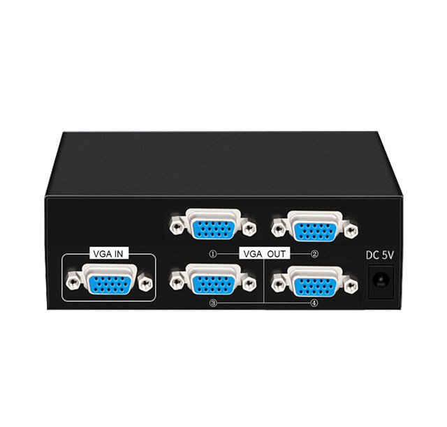 1 in 4 Out 1x4 4 Ports VGA Splitter 1 PC to 4 Monitors TV VGA SVGA XGA LCD Video Audio Splitter Box