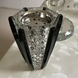 Wedding Decoration Crystal Glass Incense Burner Mubkhar