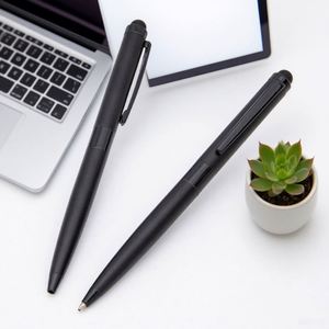 High Quality Promotional 2-in-1 Matte Metal for Stylus Ballpoint <b>Pen</b> Custom Logo Printed Laser Writing Novelty Click Feature - Product Image 2