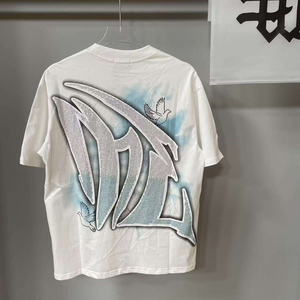 Camiseta de Hombre de Algodón con Estampado de Diamantes Premium, Diseño de Diseñador, Talla Grande. - Product Image 3