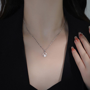 Trendy Elegant Mobius Moissanite 925 Sterling <strong>Silver</strong> <strong>Necklace</strong> Women's Circle <strong>Unique</strong> Luxury Designer Choker <strong>Necklace</strong> - Product Image 4