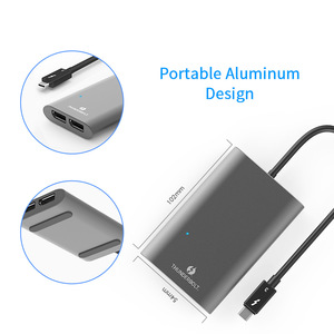 Vente en gros <span class=keywords><strong>Thunderbolt</strong></span> 3 simple 8K/double 4K aluminium Titan double adaptateur DisplayPort - Product Image 2