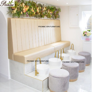 Banc de manucure et pédicure confortable à bas <span class=keywords><strong>prix</strong></span>, canapé, spa pour les pieds, chaises de pédicure au Royaume-Uni avec bol en céramique - Product Image 2
