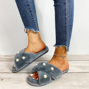 High Quality Wholesale TPR Sole Pearl Cotton <b>slippers</b> Artificial <b>Fur</b> Casual Outdoor <b>slippers</b> With Good Product Quality - Product Image 2