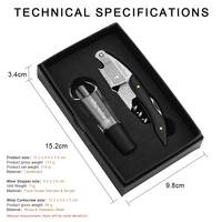 Kit d'ouvre-bouteille de vin pour commande d'échantillon – Tire-bouchon en ébène de haute qualité avec couvercle noir et plateau, coffret cadeau