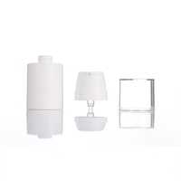 Vente en gros plastique PP sérum lotion blanche 1oz 1.7oz 3.4oz 5oz bouteille ronde rechargeable avec pompe sans air contenant cosmétique