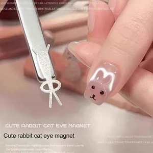 Stylo magnétique en forme de Y pour effet œil de chat, motif lapin, outil en plastique pour vernis gel magnétique, pour la création d'effets d'art sur les ongles - Product Image 4