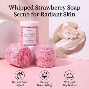 Exfoliante Corporal Natural de Fresa Batida 250ml con Manteca de Karité y Aceite de Coco, Etiqueta Privada, Cuidado de la Piel OEM - Product Image 1