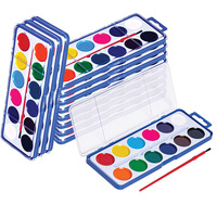 Peintures artistiques pour enfants transfrontalières, 8+ ans, 8 couleurs, 12 couleurs, 40 pièces, grande boîte, pigments semi-séchés, palette de poudres solides
